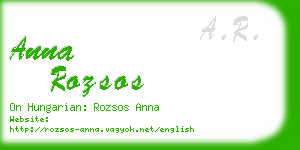 anna rozsos business card